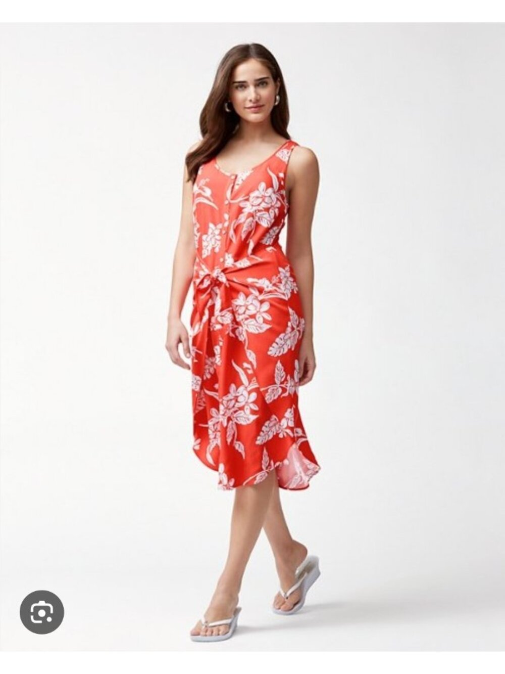 TOMMY BAHAMA Hibiscus Hiatus Sundress Tie Floral Midi Tank Women's Medium $135